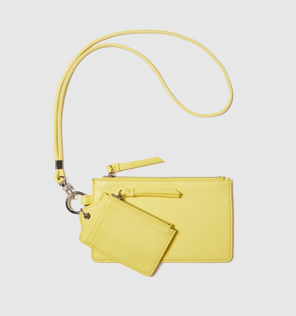 Cell phone holder with card holder - null - Yellow | Sisley image number 1